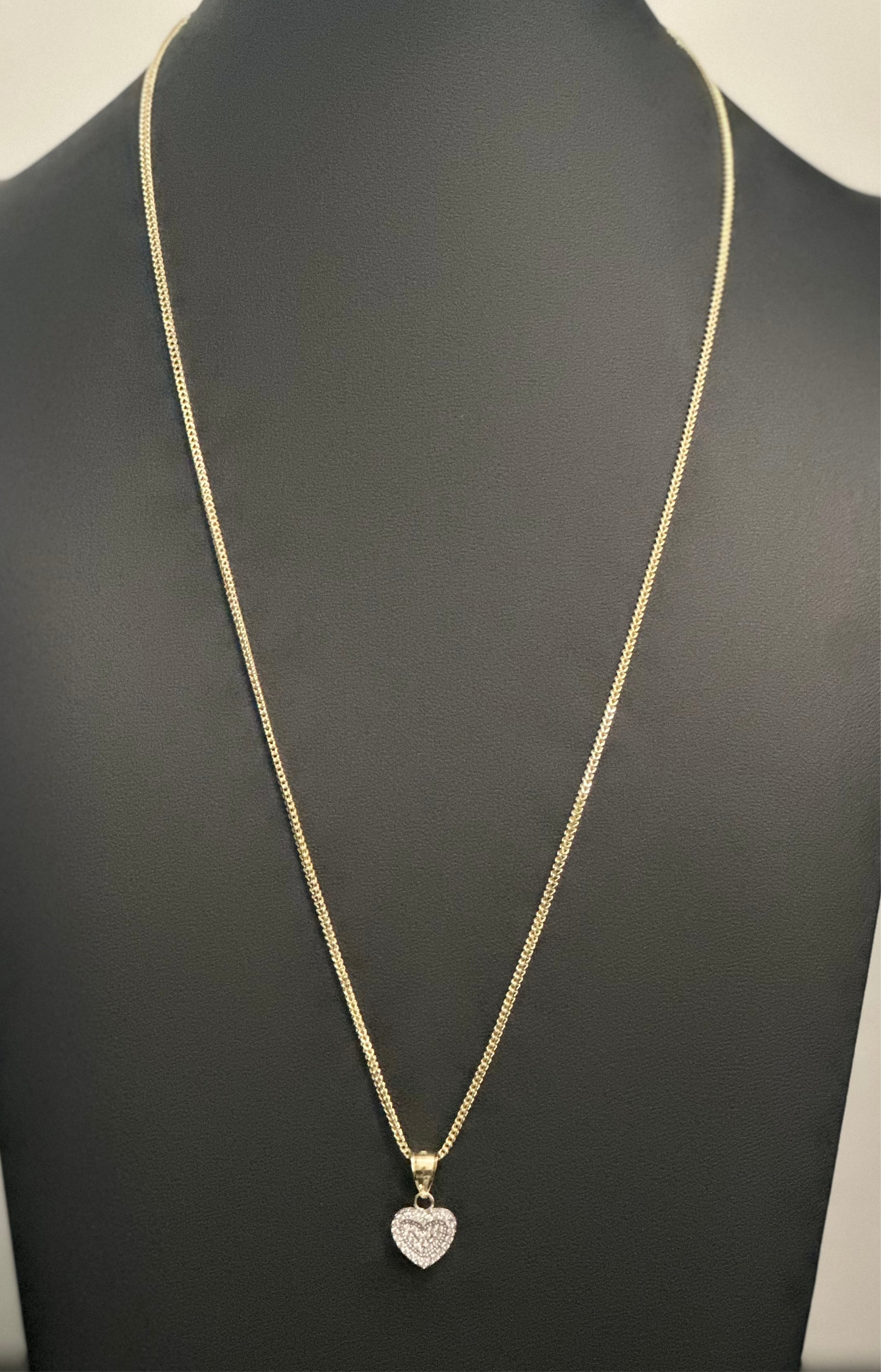 1-Cadena Franco con Dije de corazón relleno
