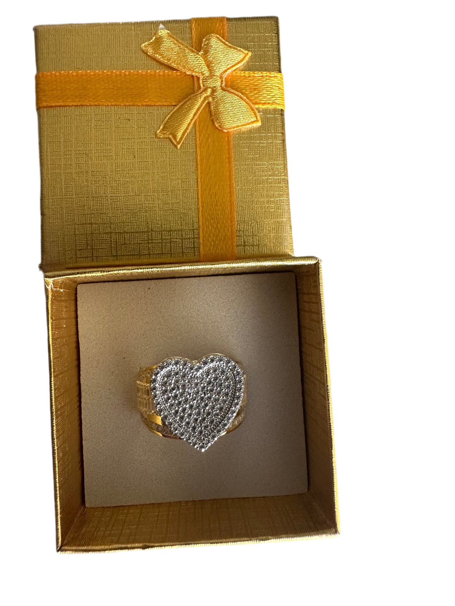Anillo de Corazón de piedra Oro 10k, Size 8