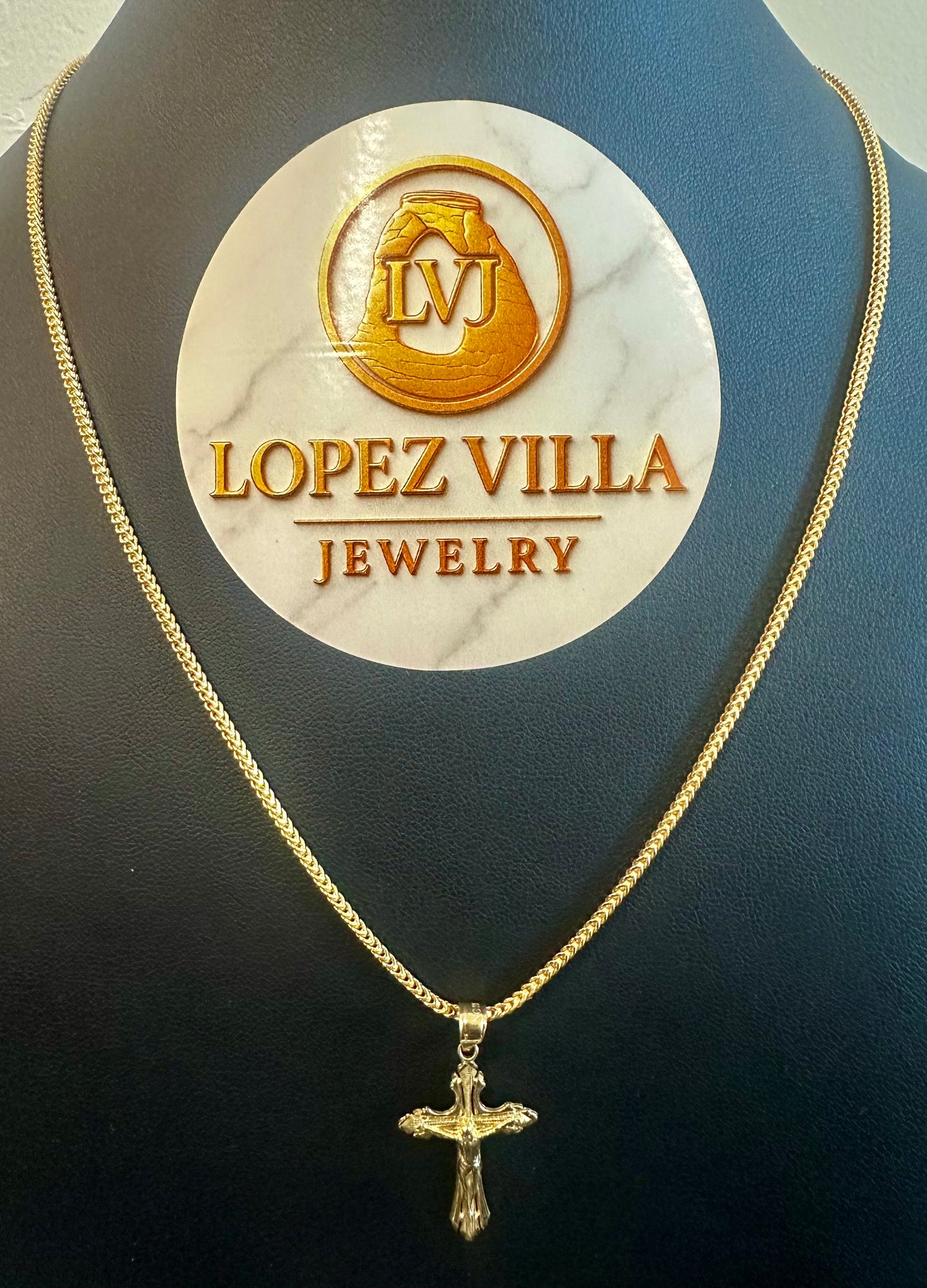 Cadena Franco con dije de Cruz, 1.8MM, 20"