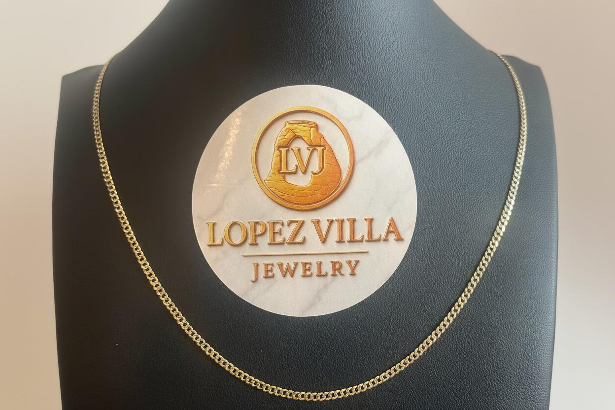 Two-tone polished cut chain, 10k gold, 2.5mm, 22"