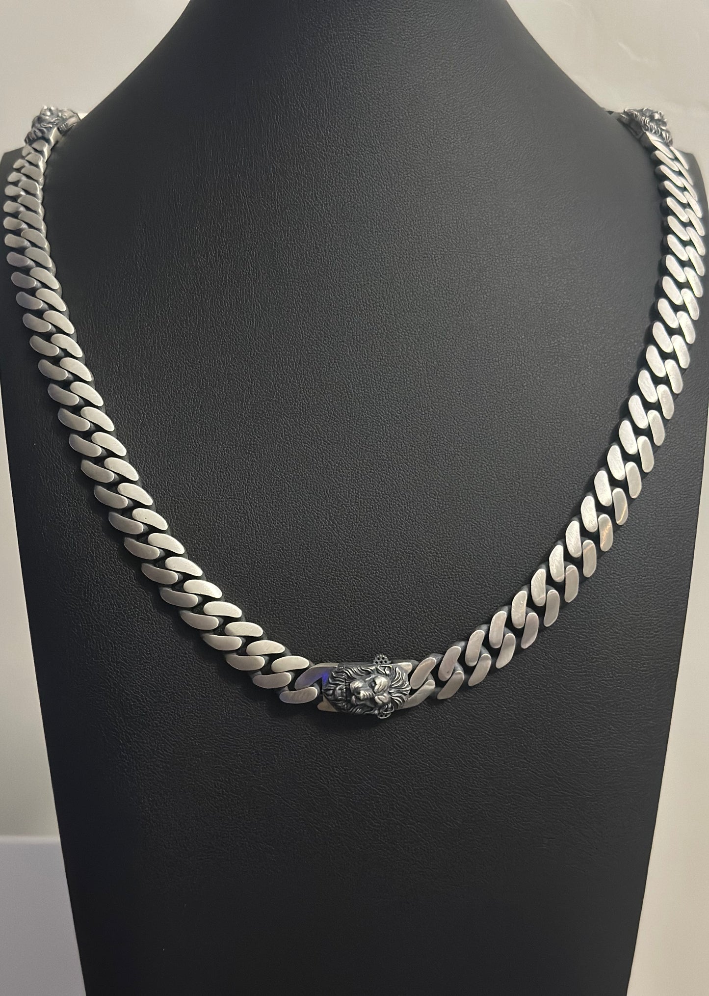 Cadena de Real Lion Plata Silver 925 Original, Solid, 12mm, 24"