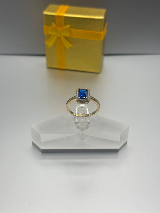Anillo de Chica piedra azul Oro 10k, Size 7