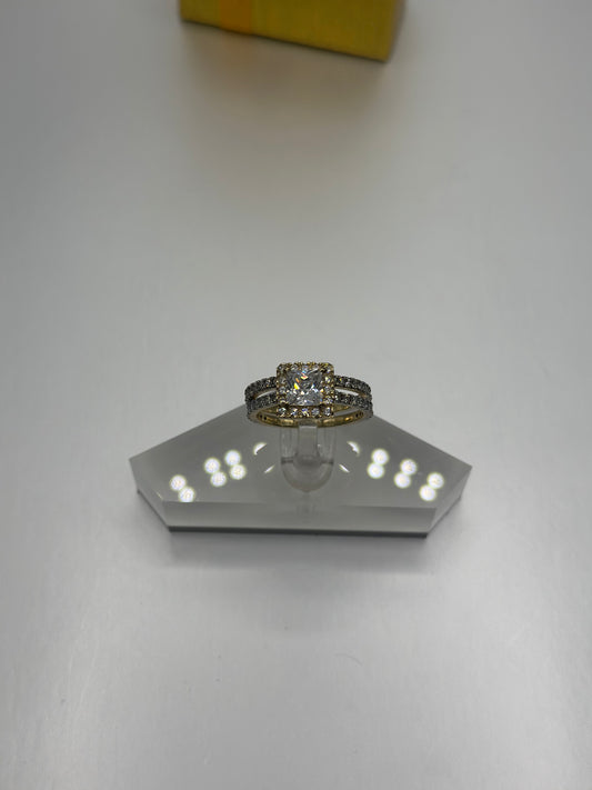 Anillo de Matrimonio y Compromiso doble, Oro 10k, Size