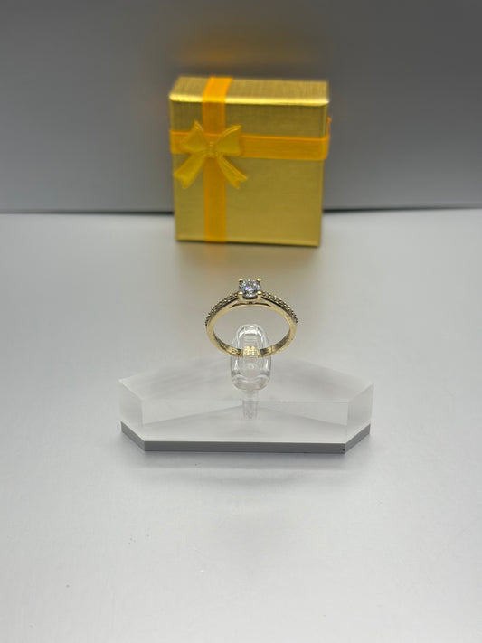 Anillo de Compromiso Solitario, Oro 10k, Size 7