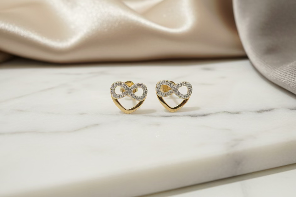 10k Gold Infinity Earrings