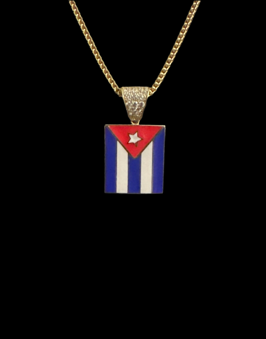 2-Dije de Bandera Cubana, Oro 10k