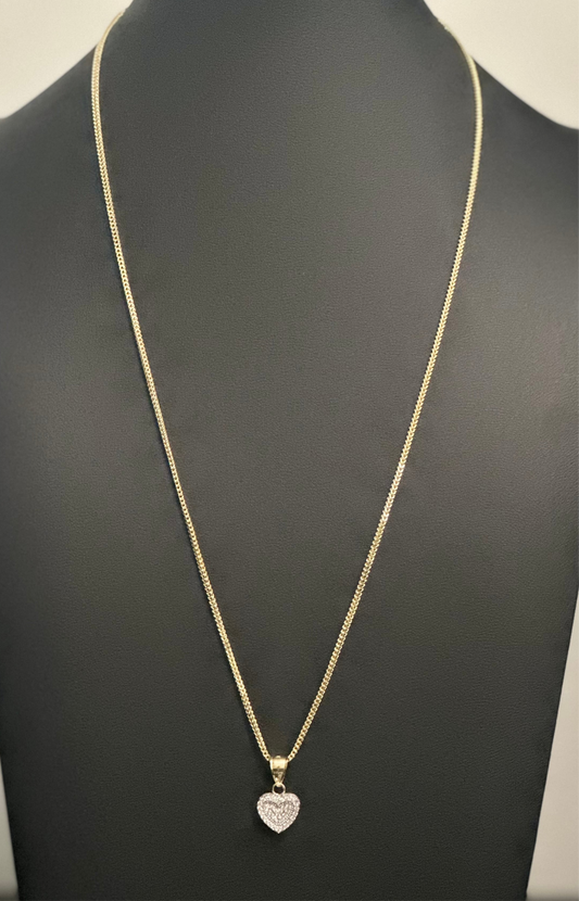 1-Cadena Franco con Dije de corazón relleno