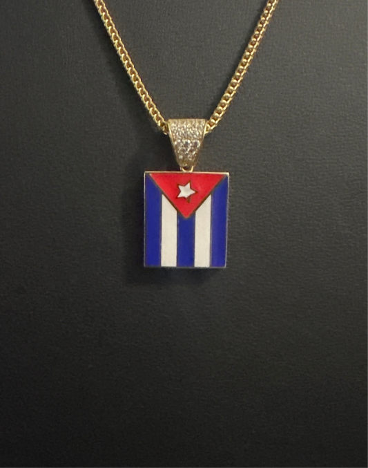 2-Dije de Bandera Cubana, Oro 10k