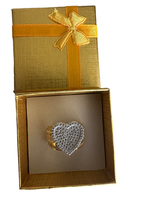 Anillo de Corazón de piedra Oro 10k,  Size 8