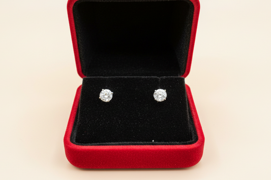 Aretes de Dimante Original de Oro Blanco, Peso en Diamante 1.00 CT TW. (CERTIFICADO)