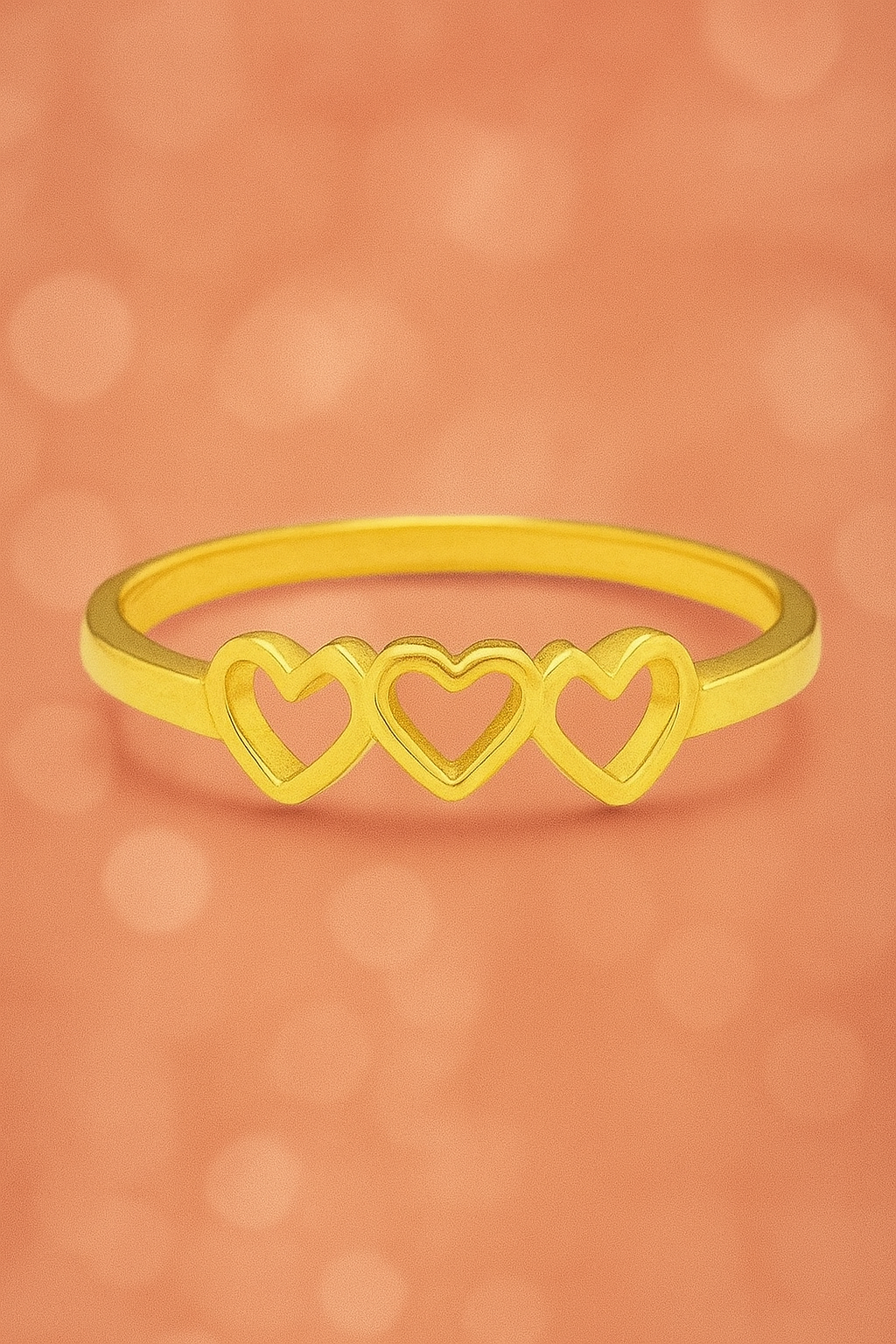 Anillo de Chicas de 5 Corazones, Oro 10k, Size 7