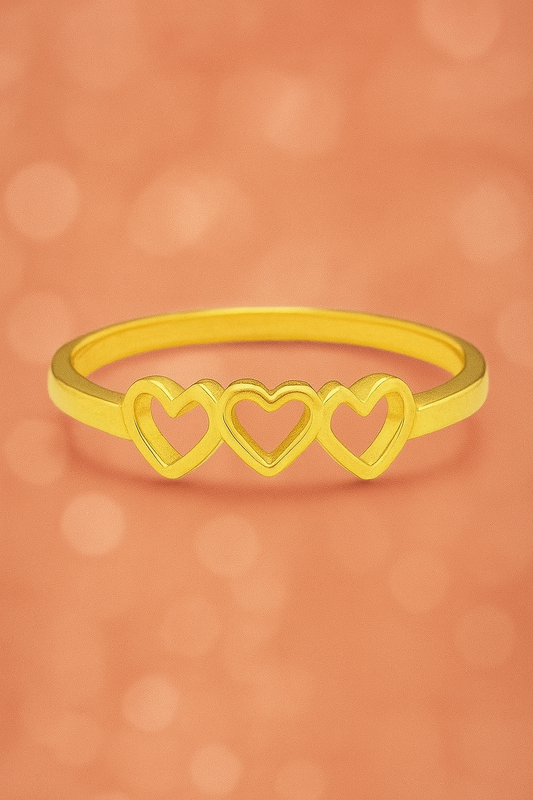 Anillo de Chicas de 5 Corazones, Oro 10k, Size 7