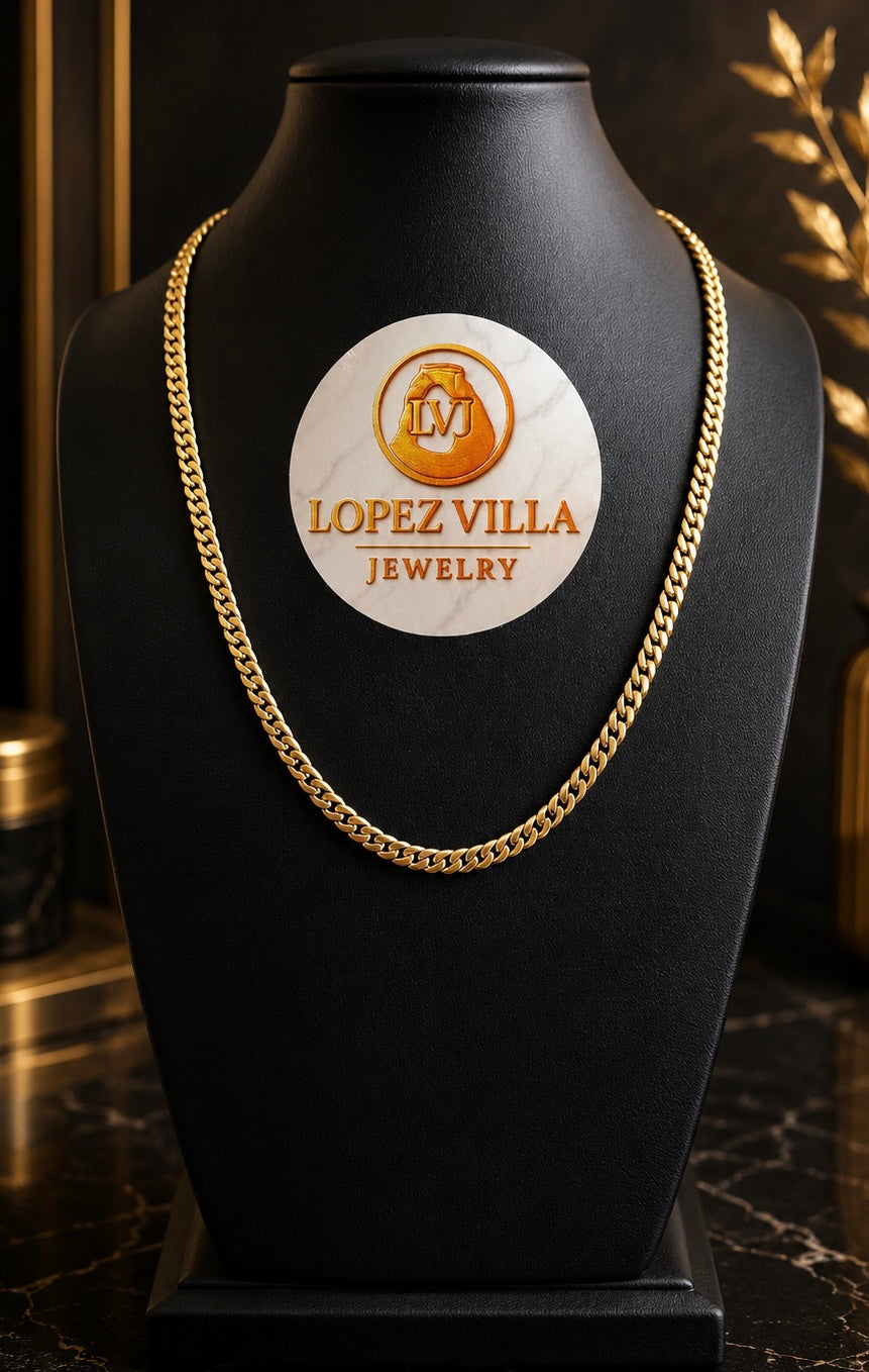 Cadena Cuban Link, Solid, Oro 10k. 5MM, 20"