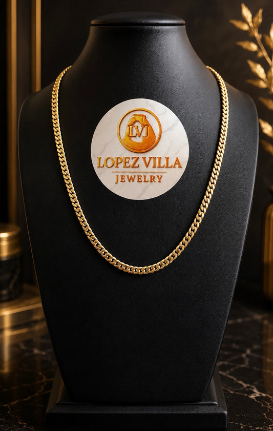 Cadena Cuban Link, Solid, Oro 10k. 5MM, 20"