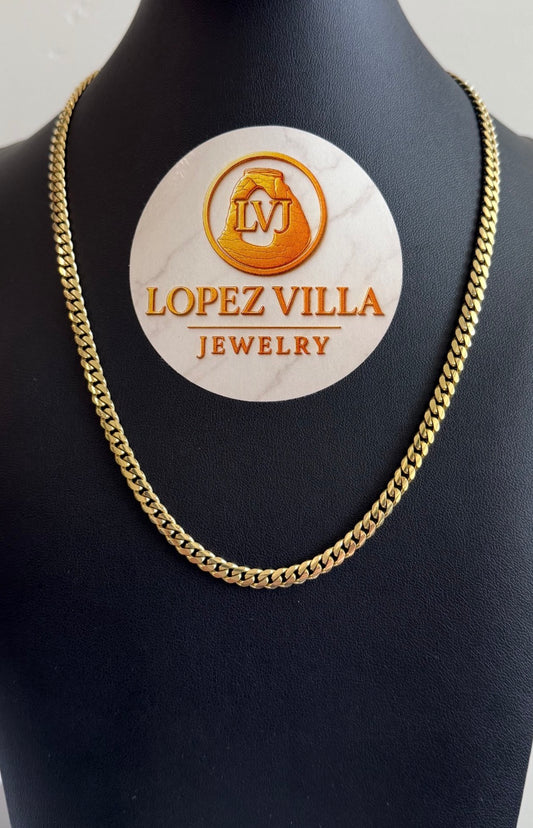 Cadena Cuban Link, Solid, Oro 10k. 5MM, 20"