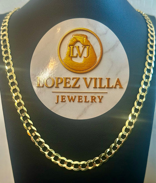 Cadena Corte Brillo Sólida 10k, 7mm, 22"