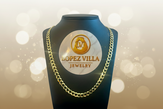 Solid 10k Gold Cut Brilliant Chain, 7mm, 22"