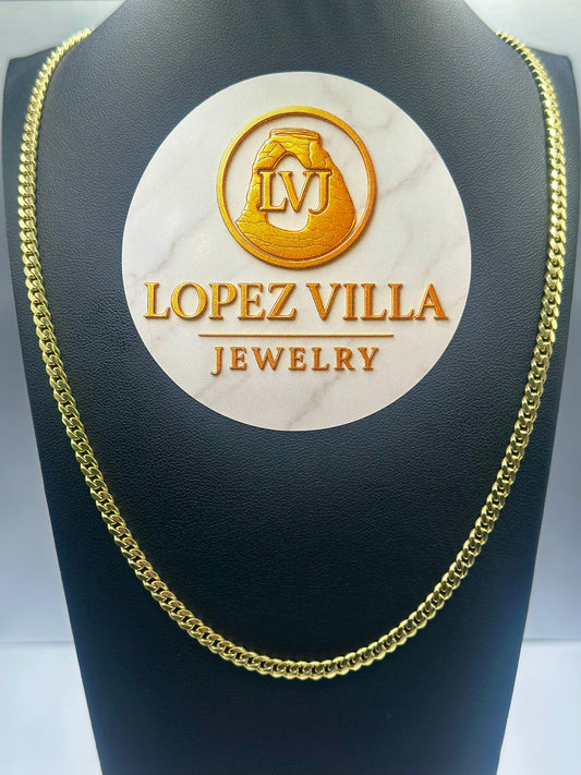 Cadena Miami Cuban Link Solid, 10k, 4mm, 20"