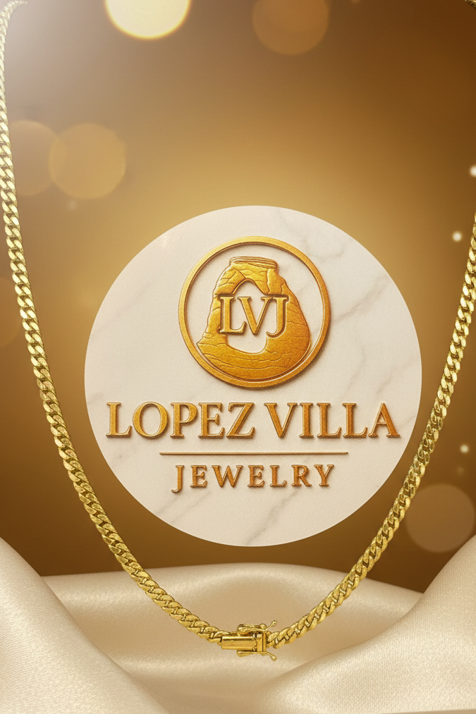 Cadena Miami Cuban Link Solid, 10k, 4mm, 20"
