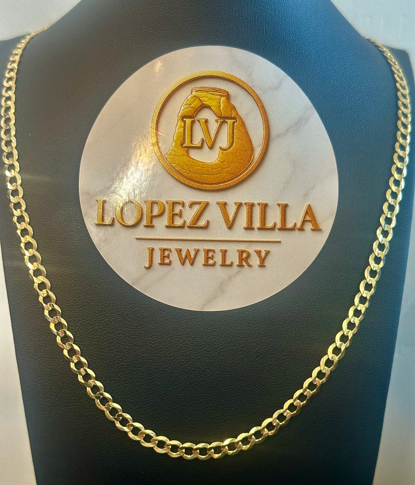 Cadena Corte Brillo, Oro 10k, 5MM, 20"