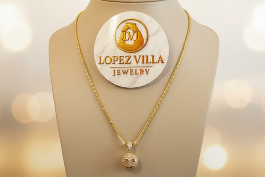 Cadena Franco con Dije Emoji, Oro 10k, 1.8MM, 20"