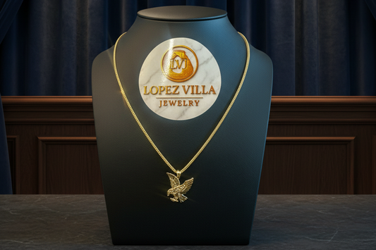 Franco Chain with American Eagle Pendant, 10k Gold, 1.8MM, 20"