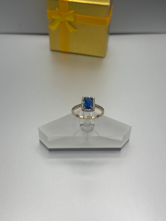 Anillo de Chica piedra azul Oro 10k, Size 7