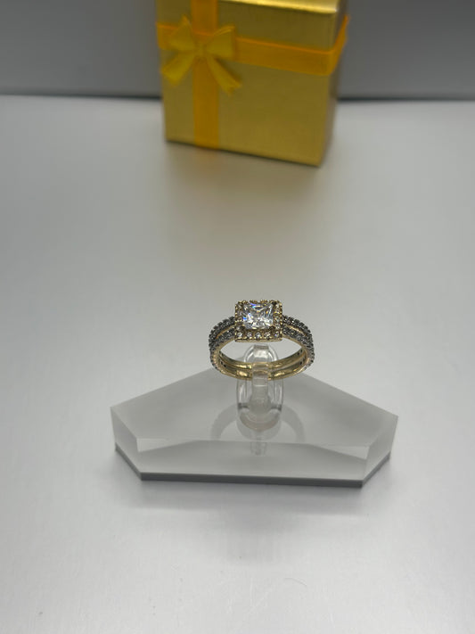 Anillo de Matrimonio y Compromiso doble, Oro 10k, Size