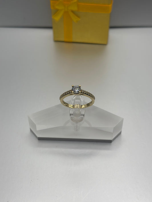 Anillo de Compromiso Solitario, Oro 10k, Size 7