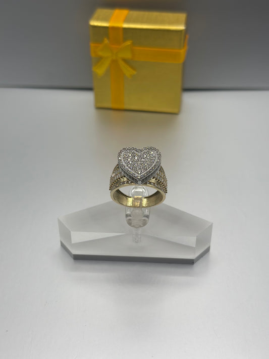 Anillo de Corazón de piedra Oro 10k,  Size 8