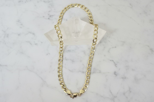 Tobillera Cuban Curb, Semi Solid, Oro 10k, 4.5MM, 10"