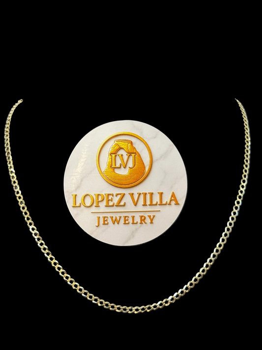 Cadena Corte brillo, Sólida, 3.8MM, 22", Oro 10k