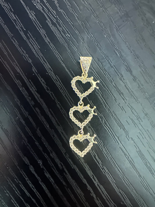 Dije de Triple Corazón, Oro 10k