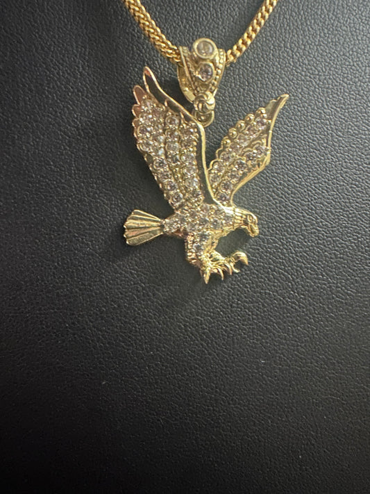 Dije de Águila Americana brilloso, Oro 10k