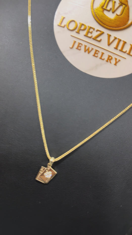 Cadena Franco 1.5MM, 22" con Dije Baraja Oro 10k